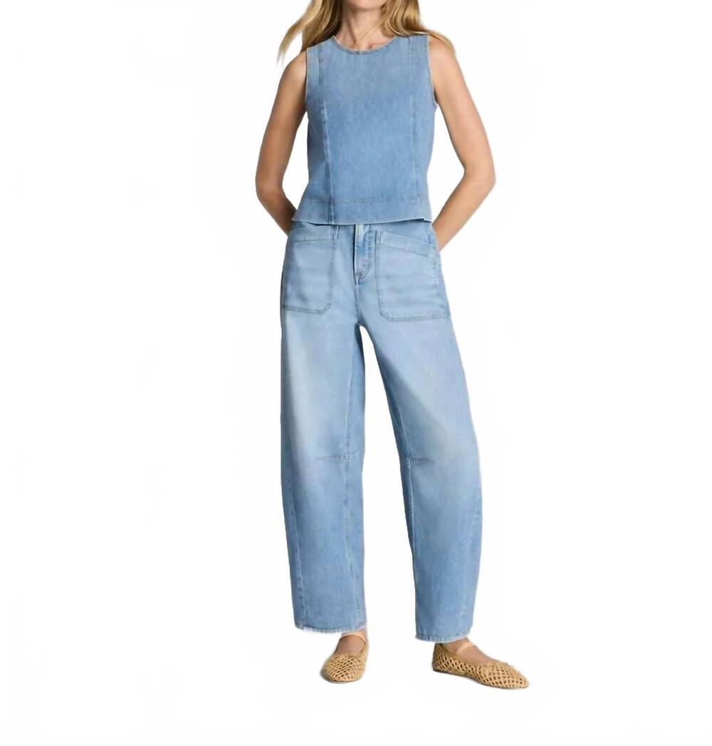 NEW SPANX utility barrel leg jeans in blue